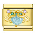Aquamarine Owl Charm