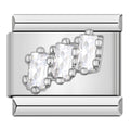 Three Crystals Charm (Silver)