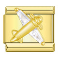 Charm Avión de Cristal (Dorado)