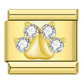 Charm Goldener Pfotenabdruck mit Glitzer