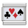Charm Cartas Poker (Símbolos, Plateado)