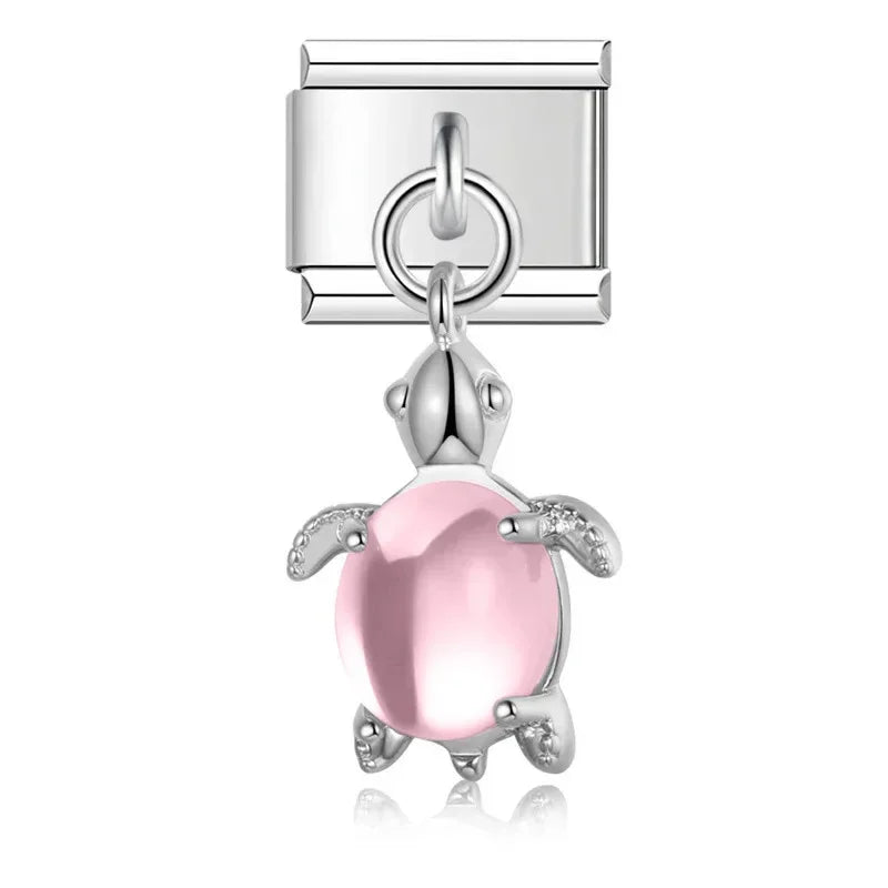 Charm Colgante Tortuga Rosa