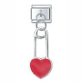 Charm Pendentif Cœur (Épingle à Nourrice Rouge)