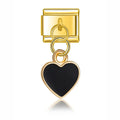 Charm Corazón negro (Colgante, Dorado)