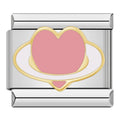 Charm Corazón planeta (Plateado)
