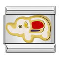 Charm Elefante (Blanco, Plateado)