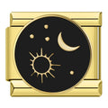 Charm Lune Étoile (Fond Noir)