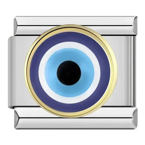 Charm Ojo Turco (Azul Marino, Plateado)