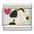 Charm Perrito Corazón (Plateado)