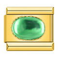 Charm Piedra verde y detalles dorados