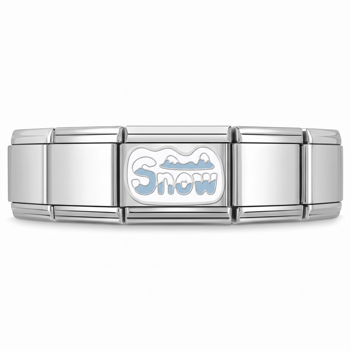 Charm Snow en pulsera italiana de eslabones