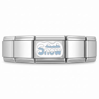 Charm Snow en pulsera italiana de eslabones