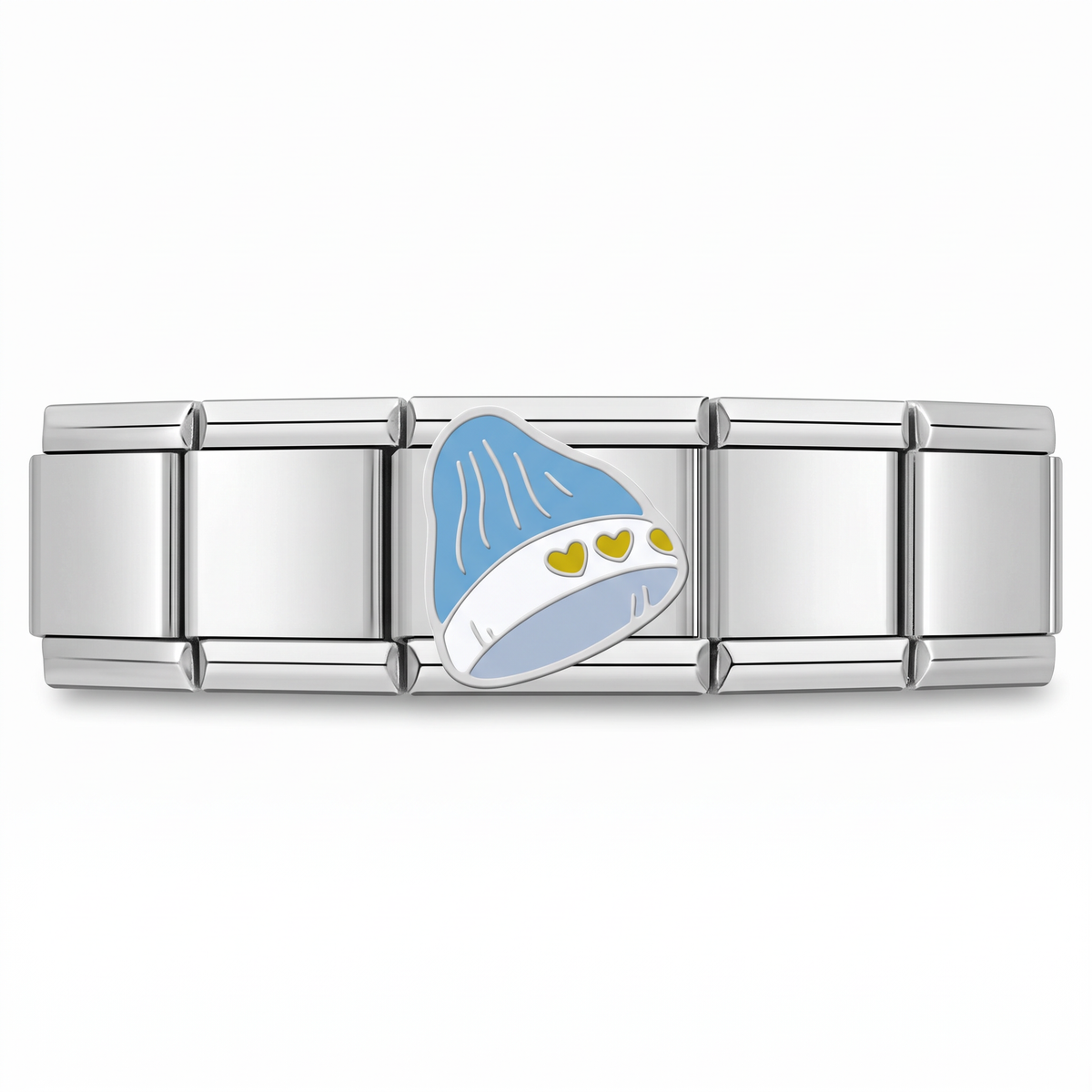 Charm Gorro de Invierno (Azul) en pulsera italiana de eslabones