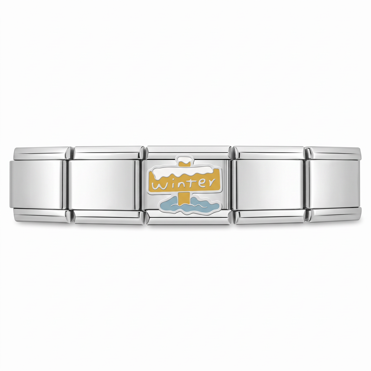 Charm Letrero Winter en pulsera italiana de eslabones