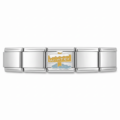 Charm Letrero Winter en pulsera italiana de eslabones