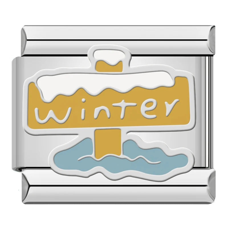 Charm Letrero Winter - Italian Charms