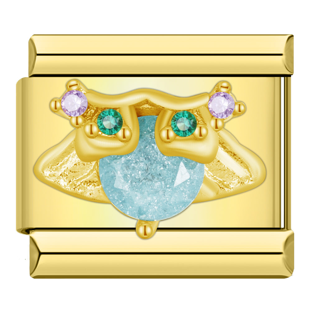 Charm Búho Aguamarina - Italian Charms