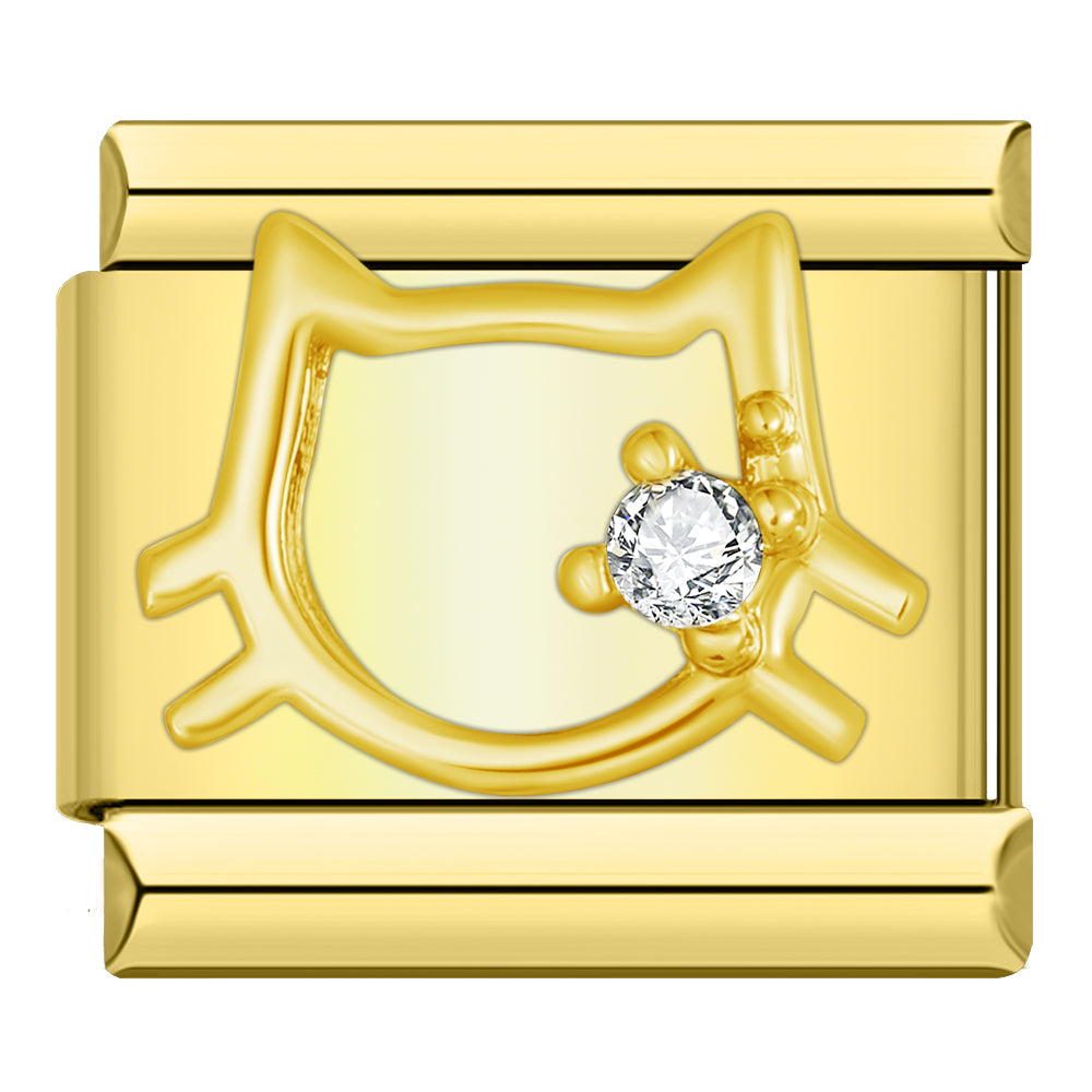 Charm Gatita con Moño Brillante - Italian Charms