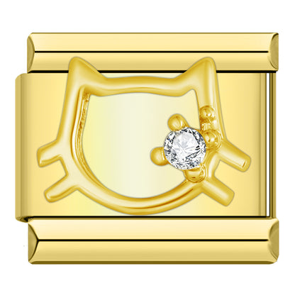 Charm Gatita con Moño Brillante - Italian Charms