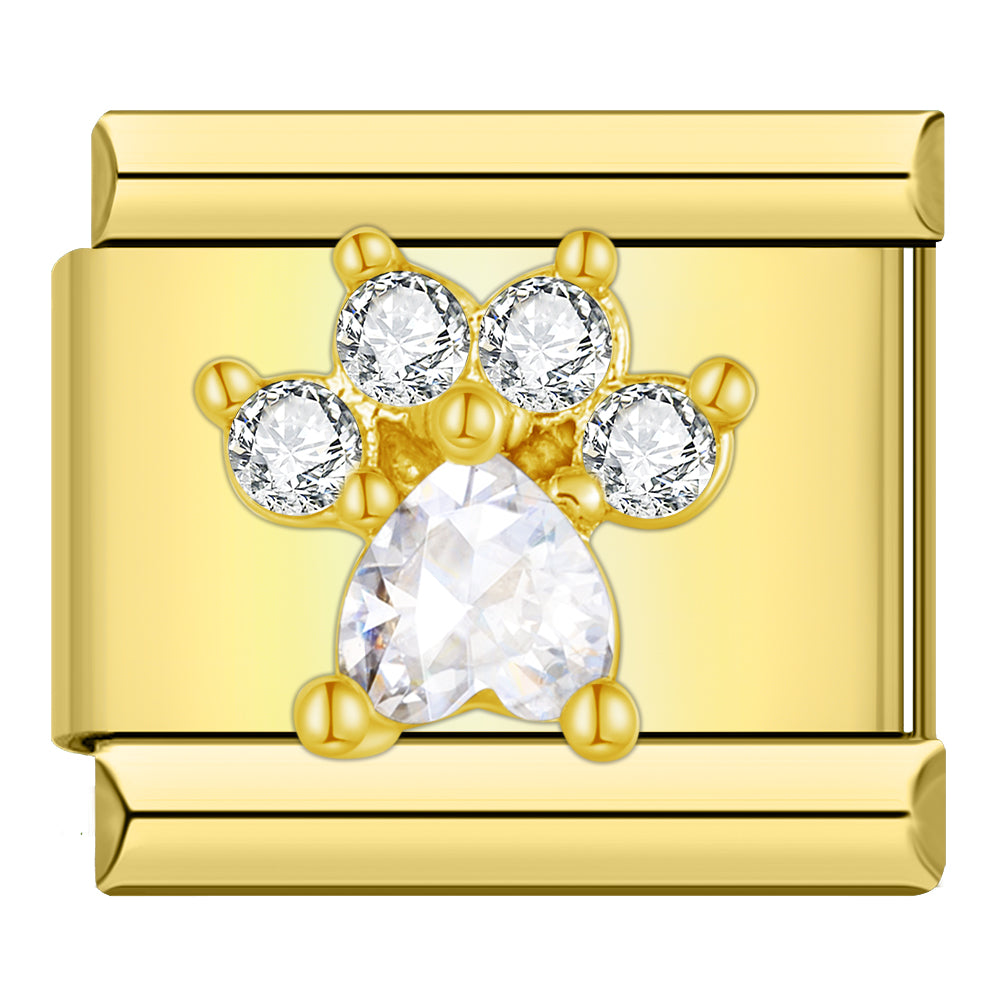 Charm Huella Brillante (Dorado) - Italian Charms