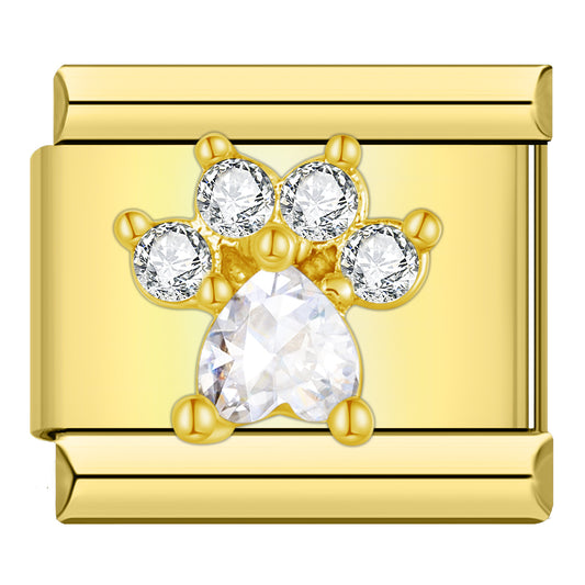 Charm Huella Brillante (Dorado) - Italian Charms