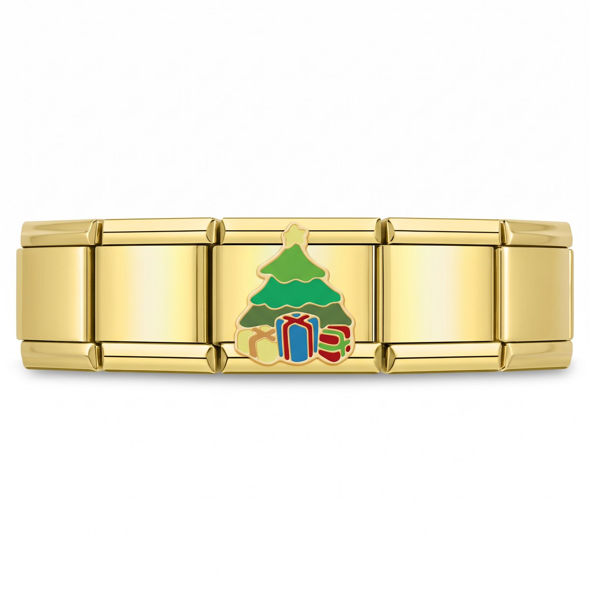 Charm Árbol de Navidad con Regalos en pulsera italiana de eslabones