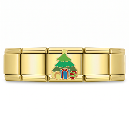 Charm Árbol de Navidad con Regalos en pulsera italiana de eslabones