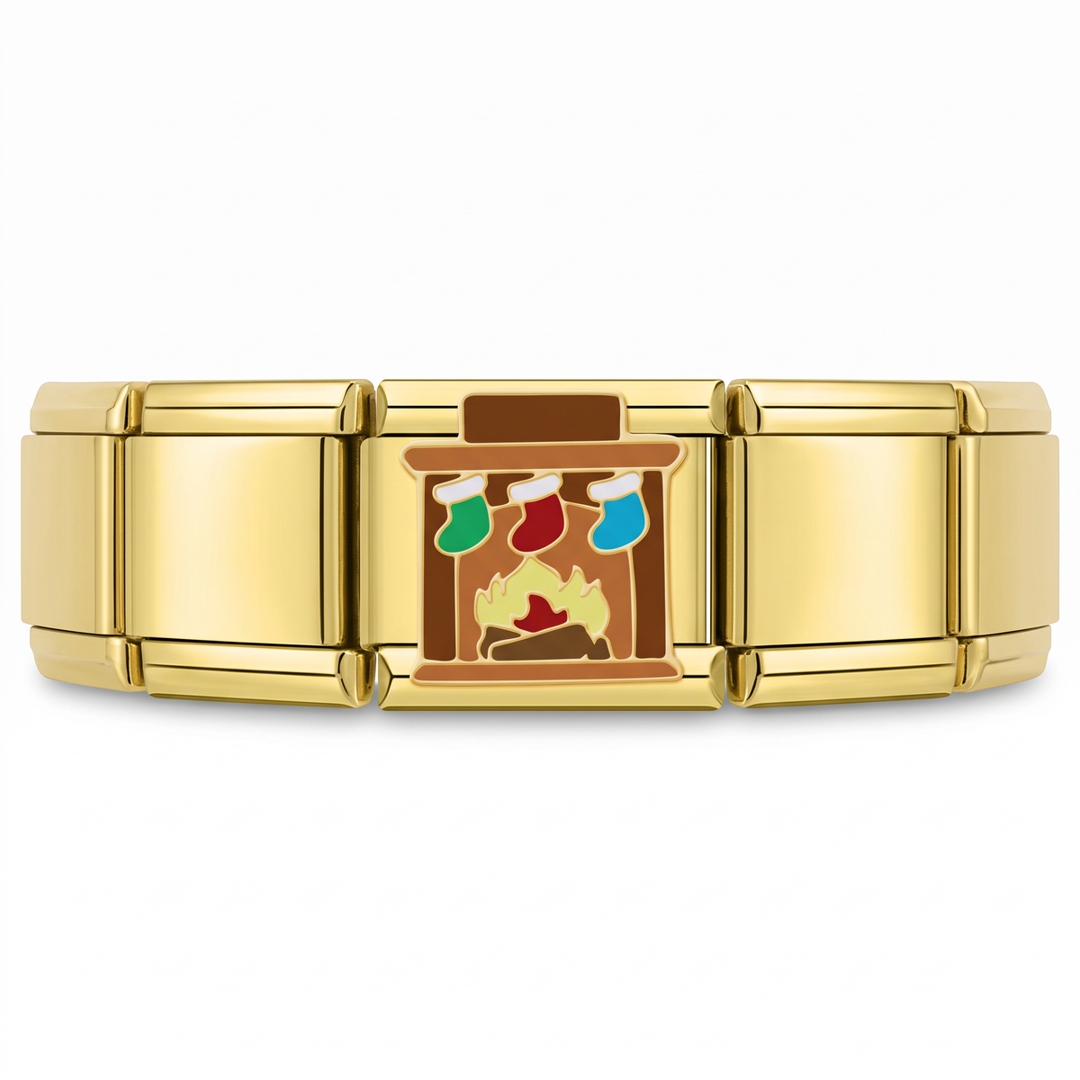 Charm Chimenea con Calcetas en pulsera italiana de eslabones