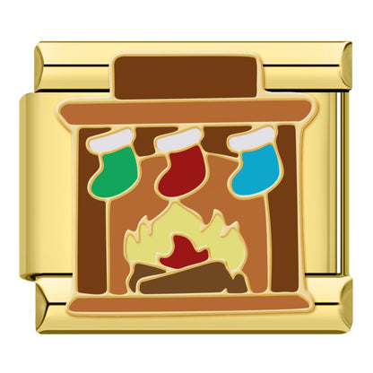 Charm Chimenea con Calcetas - Italian Charms