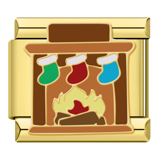 Charm Chimenea con Calcetas - Italian Charms