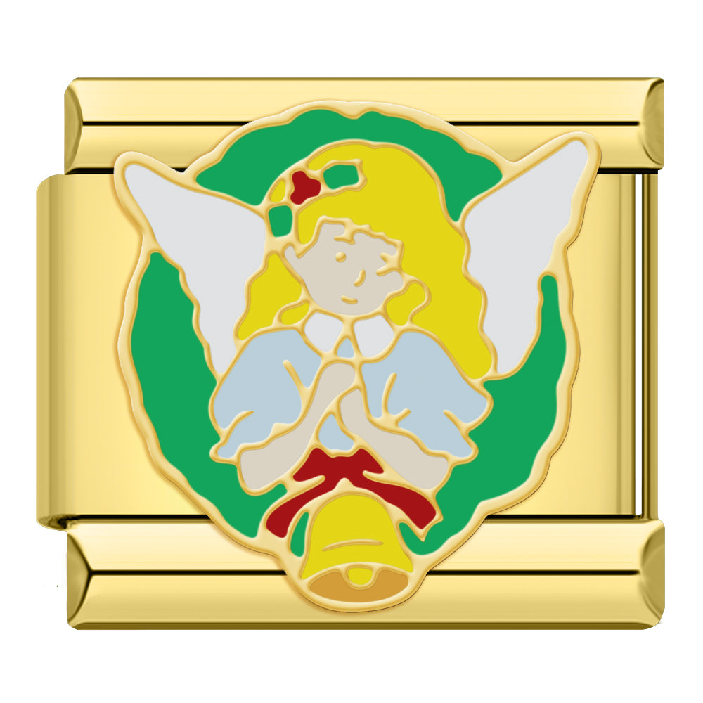 Charm Ángel con Corona Navideña - Italian Charms