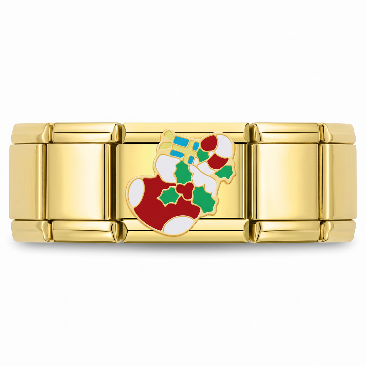 Charm Bota Navideña con Regalos en pulsera italiana de eslabones