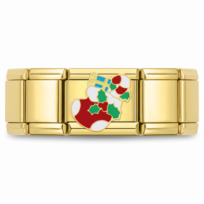 Charm Bota Navideña con Regalos en pulsera italiana de eslabones