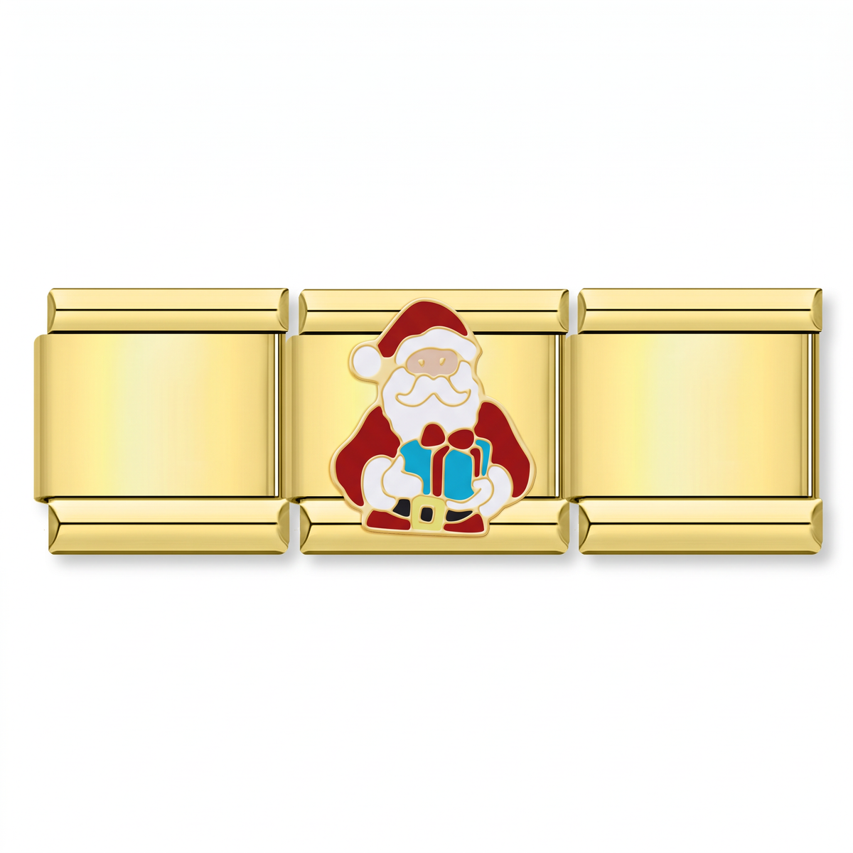 Charm Santa Claus con Regalo en pulsera italiana de eslabones
