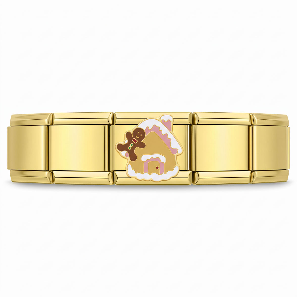 Charm Casita de Jengibre en pulsera italiana de eslabones