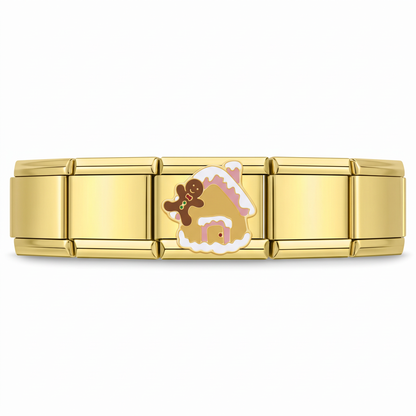 Charm Casita de Jengibre en pulsera italiana de eslabones