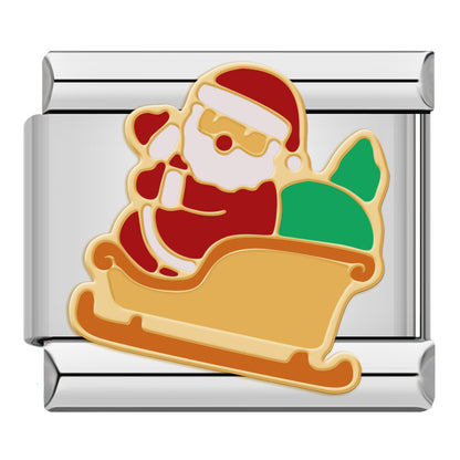 Charm Trineo de Santa (Plateado) - Italian Charms