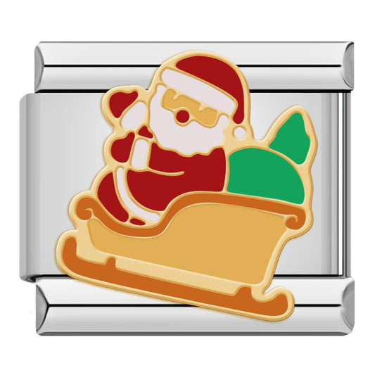 Charm Trineo de Santa (Plateado) - Italian Charms
