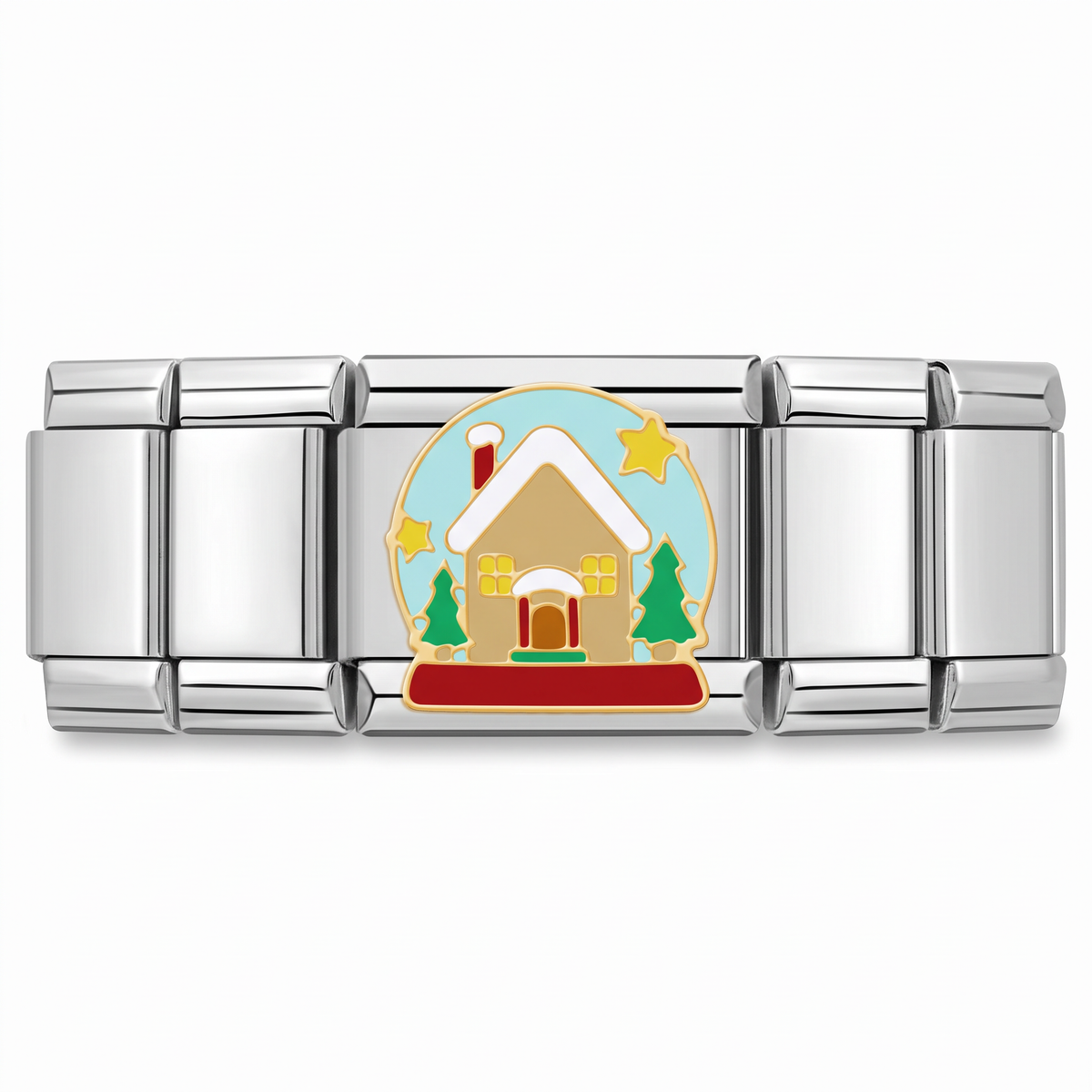 Charm Globo de Nieve Navideño en pulsera italiana de eslabones