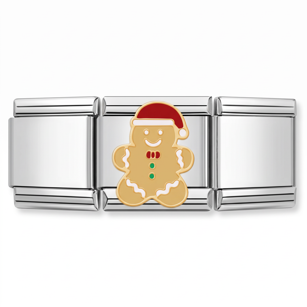 Charm Galleta de Jengibre con Gorro en pulsera italiana de eslabones