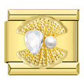 Charm Concha con Perla y Cristal
