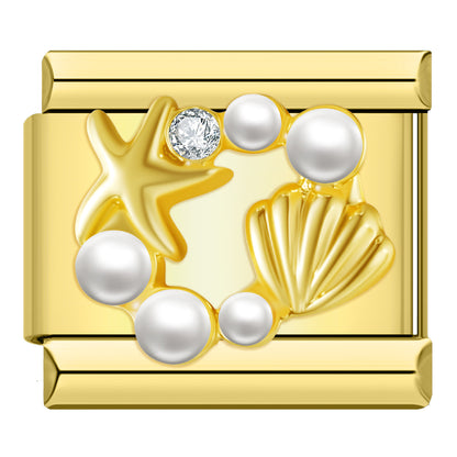 Charm Corona de Perlas y Mar - Italian Charms
