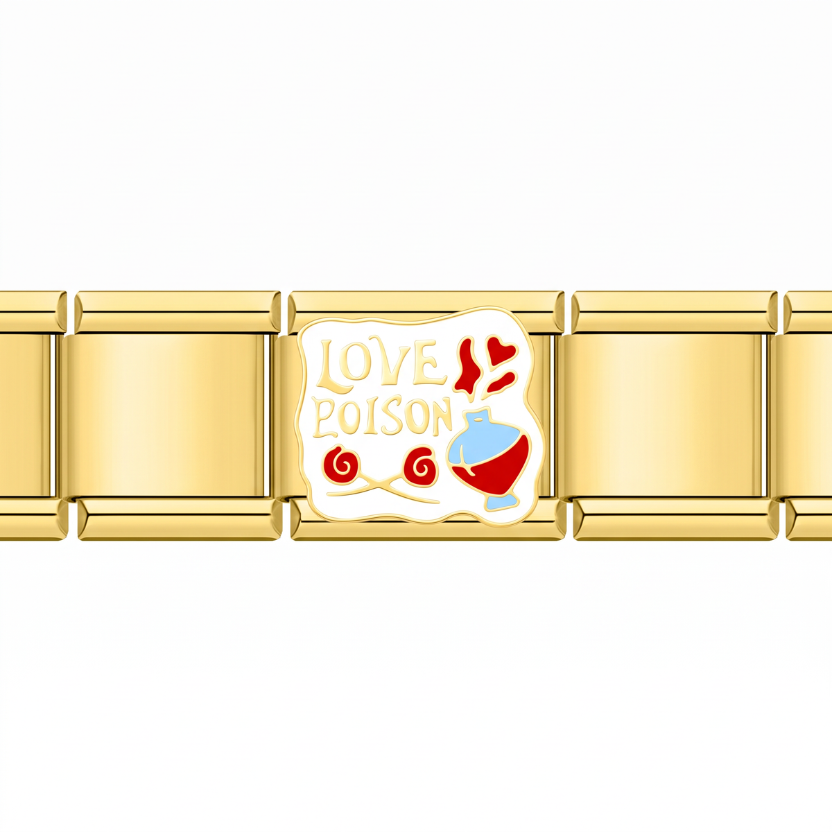 Charm Love Poison en pulsera italiana de eslabones