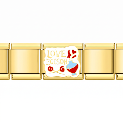 Charm Love Poison en pulsera italiana de eslabones