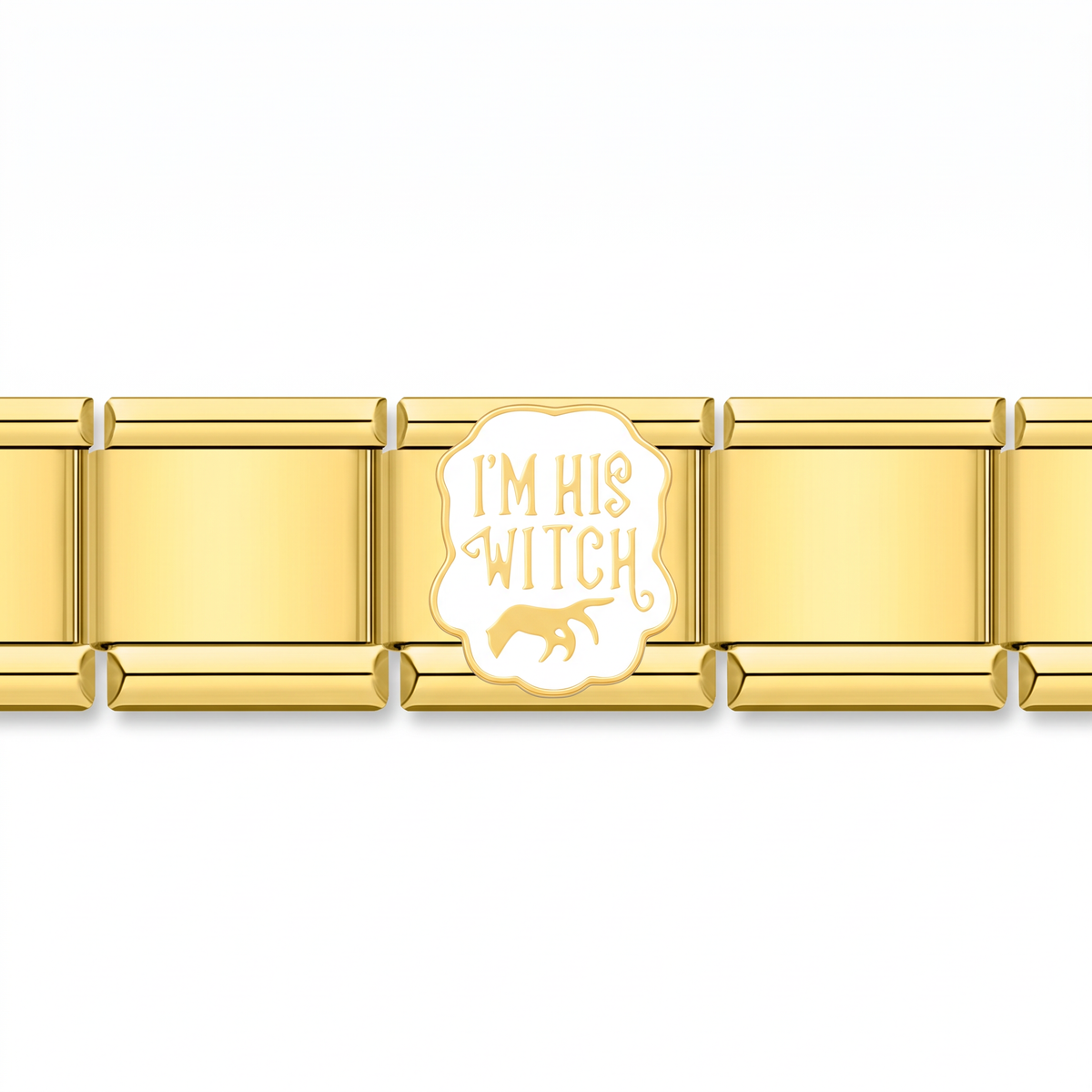 Charm I'm His Witch en pulsera italiana de eslabones