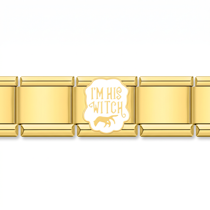 Charm I'm His Witch en pulsera italiana de eslabones
