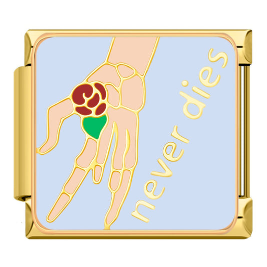 Charm Never Dies (Mano con Rosa) - Italian Charms