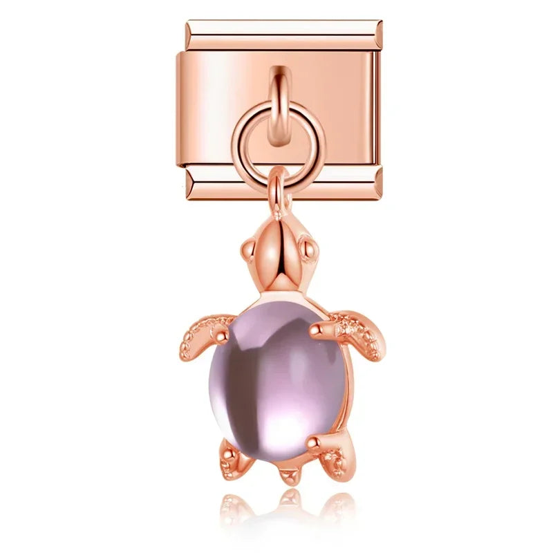 Charm Colgante Tortuga Oro Rosa