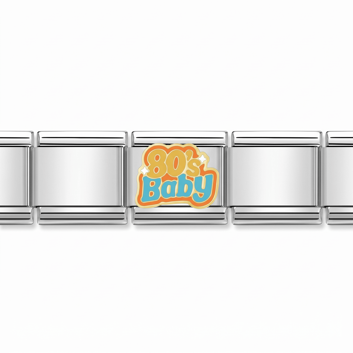 Charm 80's Baby en pulsera italiana de eslabones