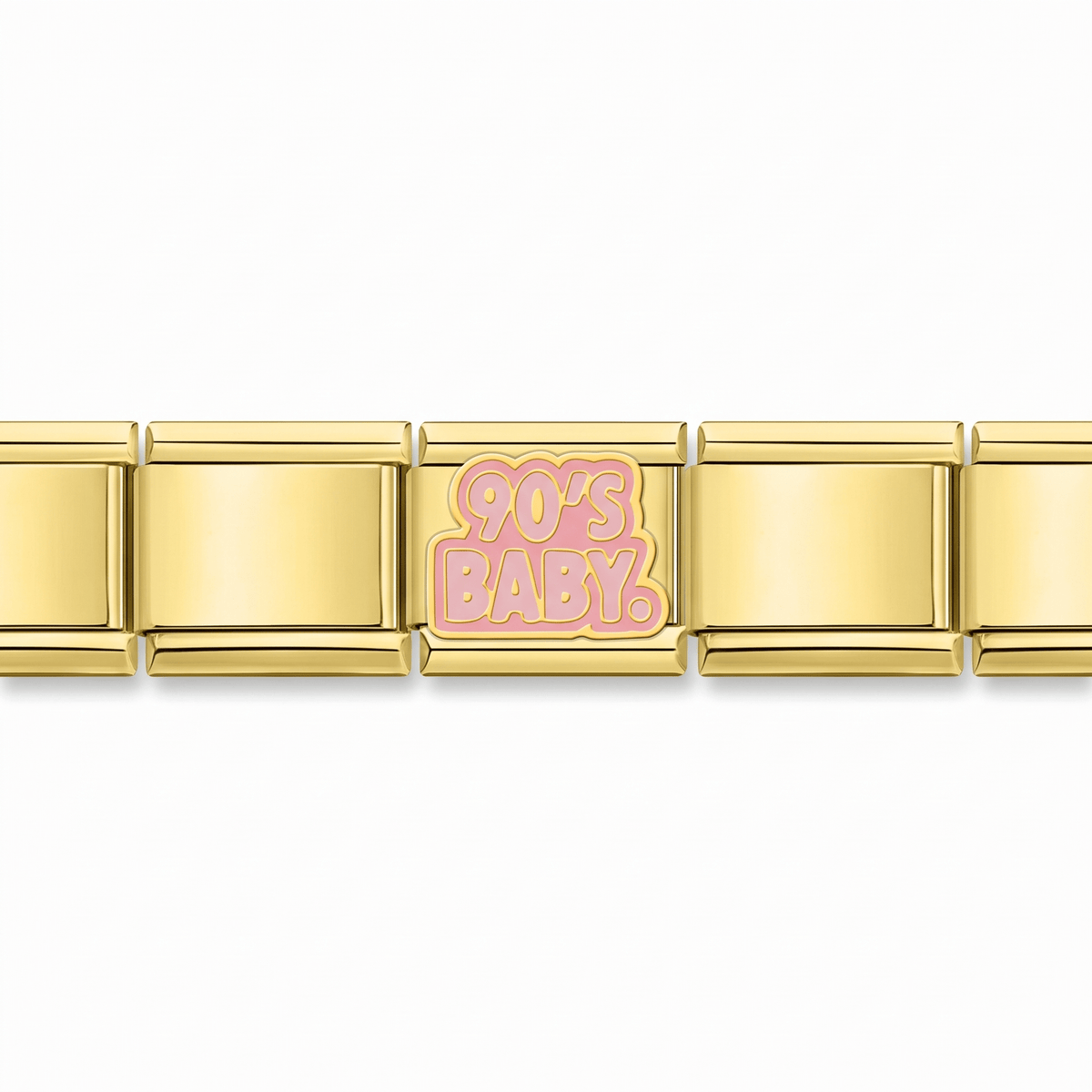 Charm 90's Baby en pulsera italiana de eslabones